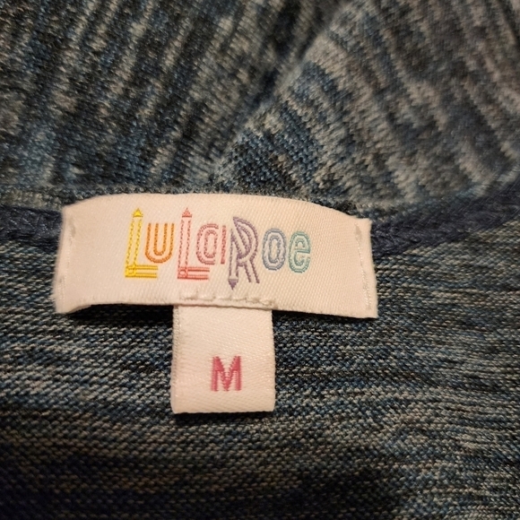 Lularoe Sarah Heathered Teal Open Front Duster Cardigan Sweater Women's Medium M - Picture 6 of 7